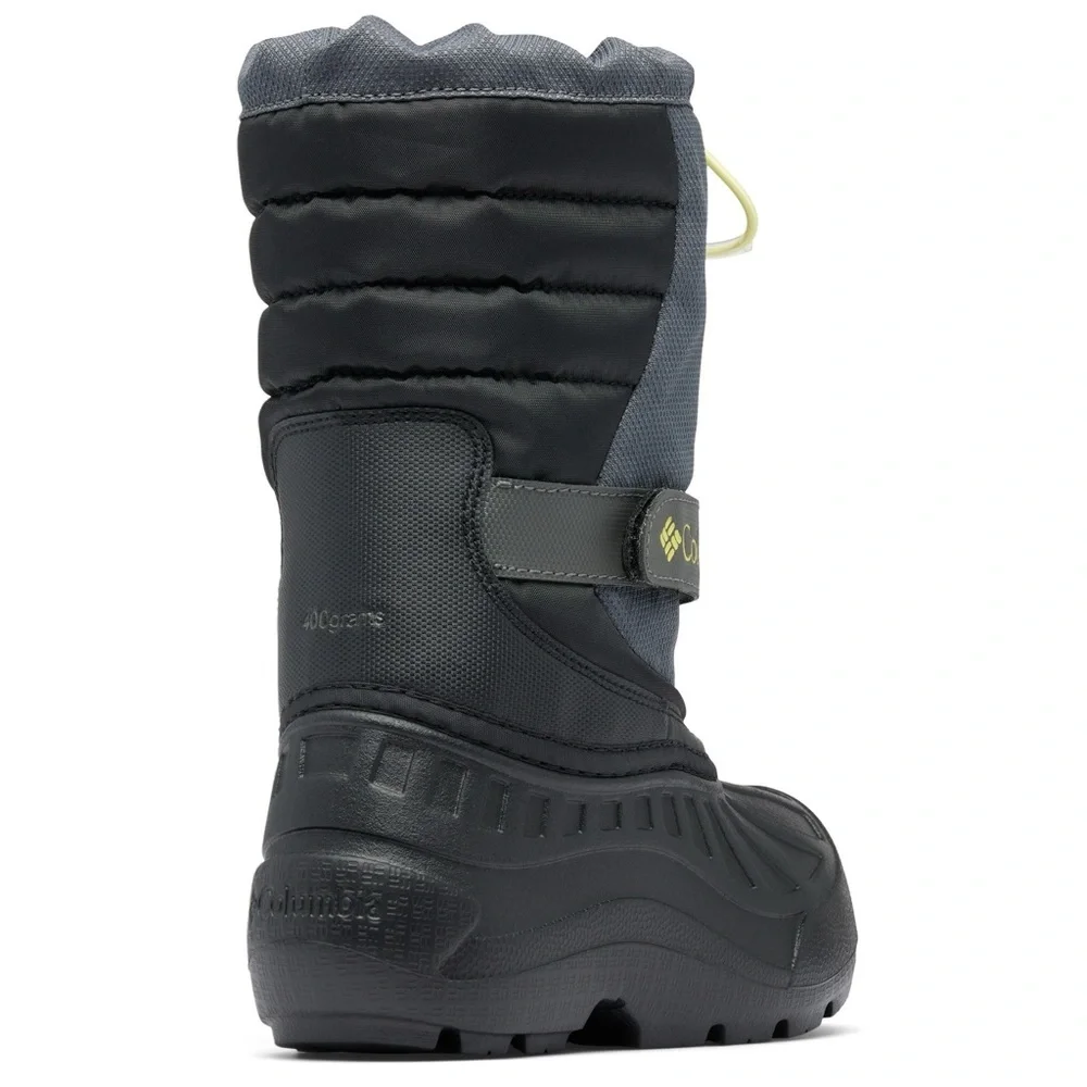 NWT Columbia Unisex Kids' Powderbug Snowlite Boot, Dark Grey/Black, 5